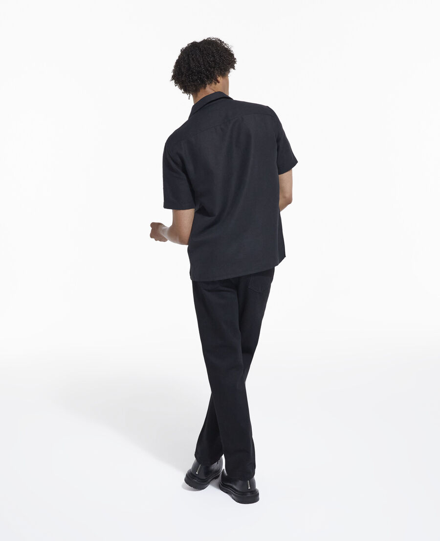 The Kooples H BLACK - RED patterned shirt with contrasting stripes