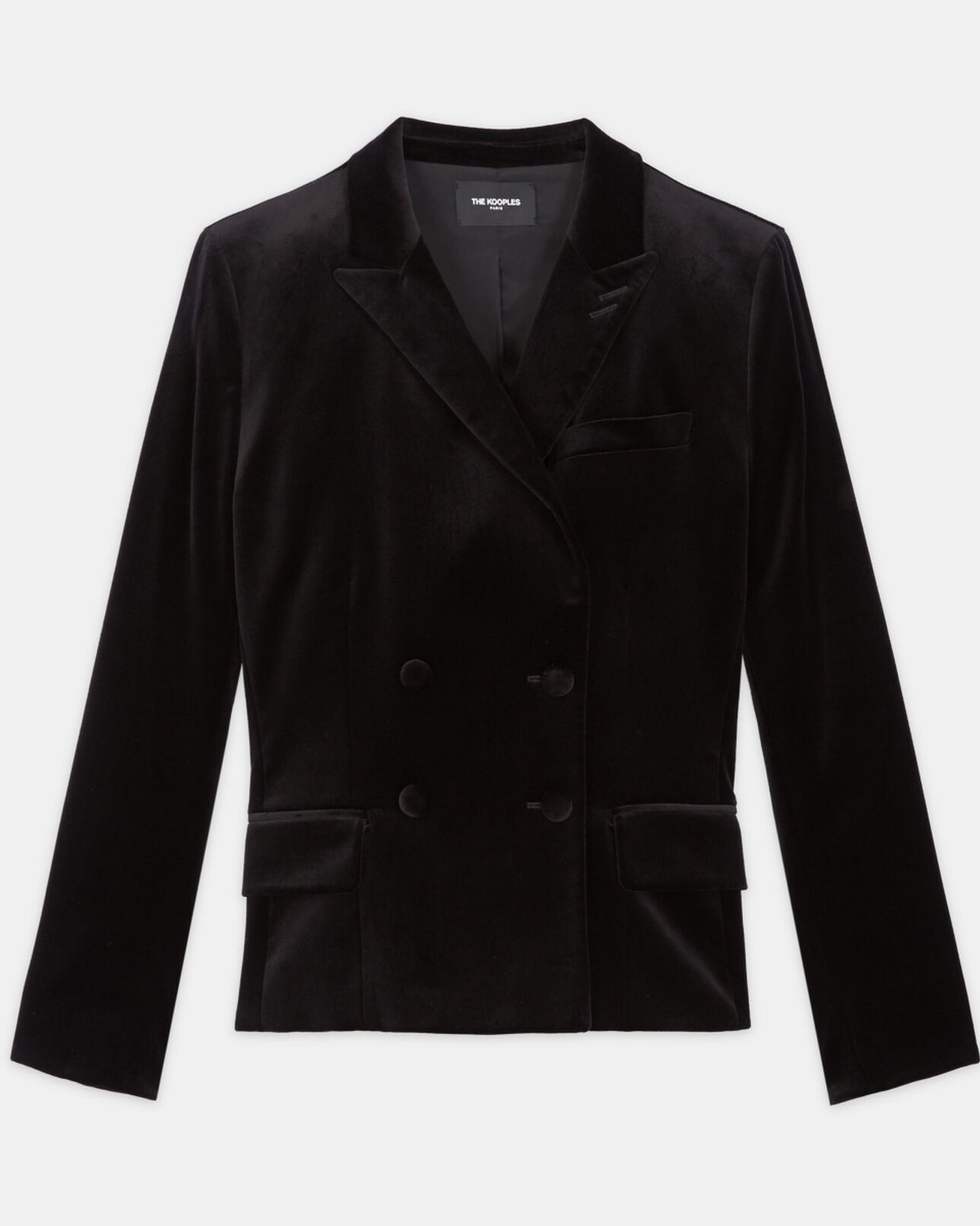 The Kooples FEMME BLACK veste de costume en velours noire
