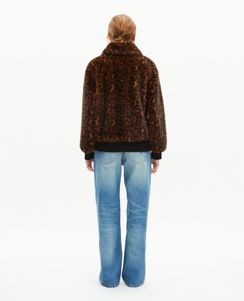 The Kooples FEMME LEOPARD manteau court effet fourrure léopard