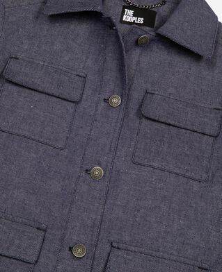 The Kooples DAMEN BLUE kurze jacke aus baumwolle und leinen, blau