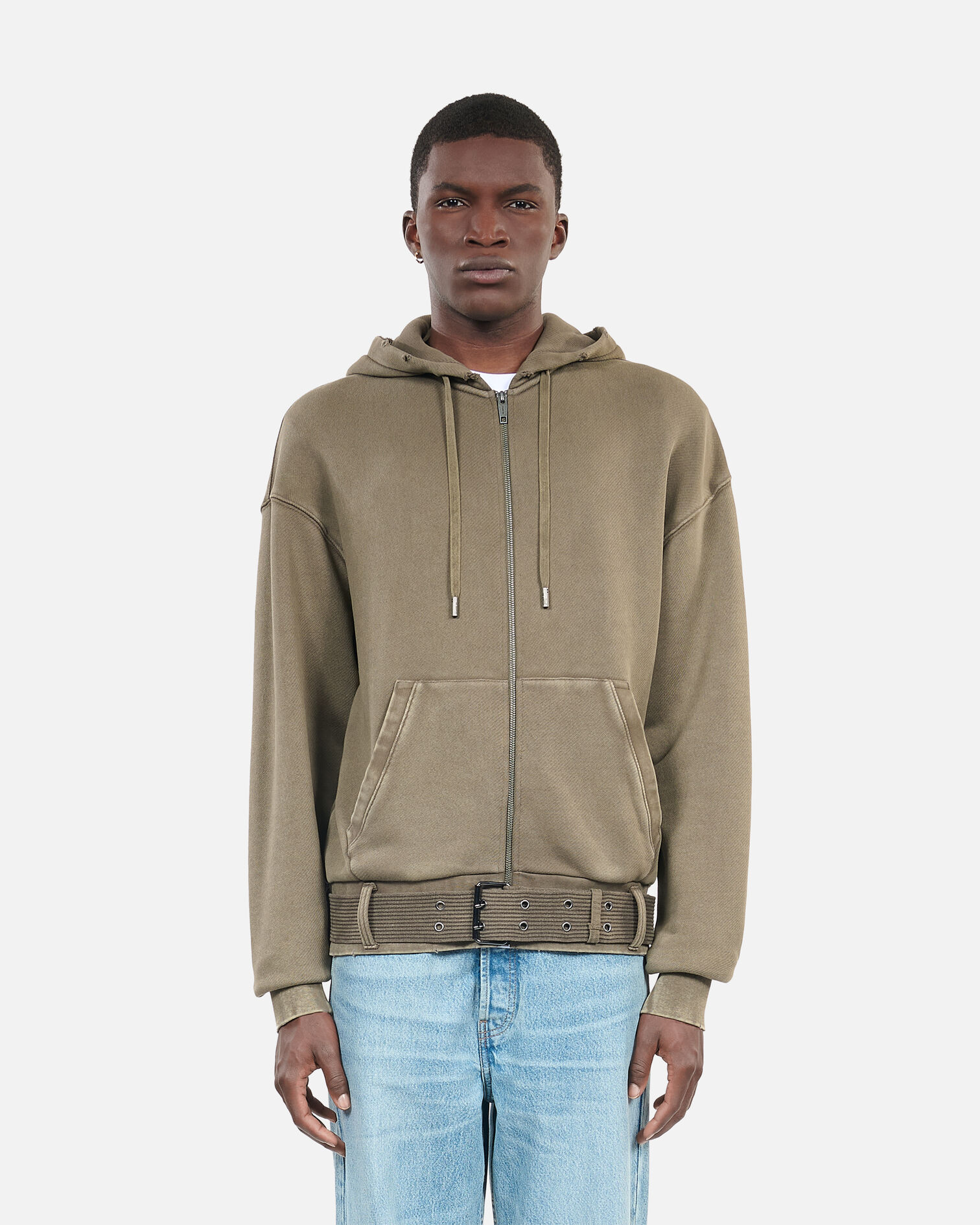 Khaki hoodie, OLIVE, hi-res image number null
