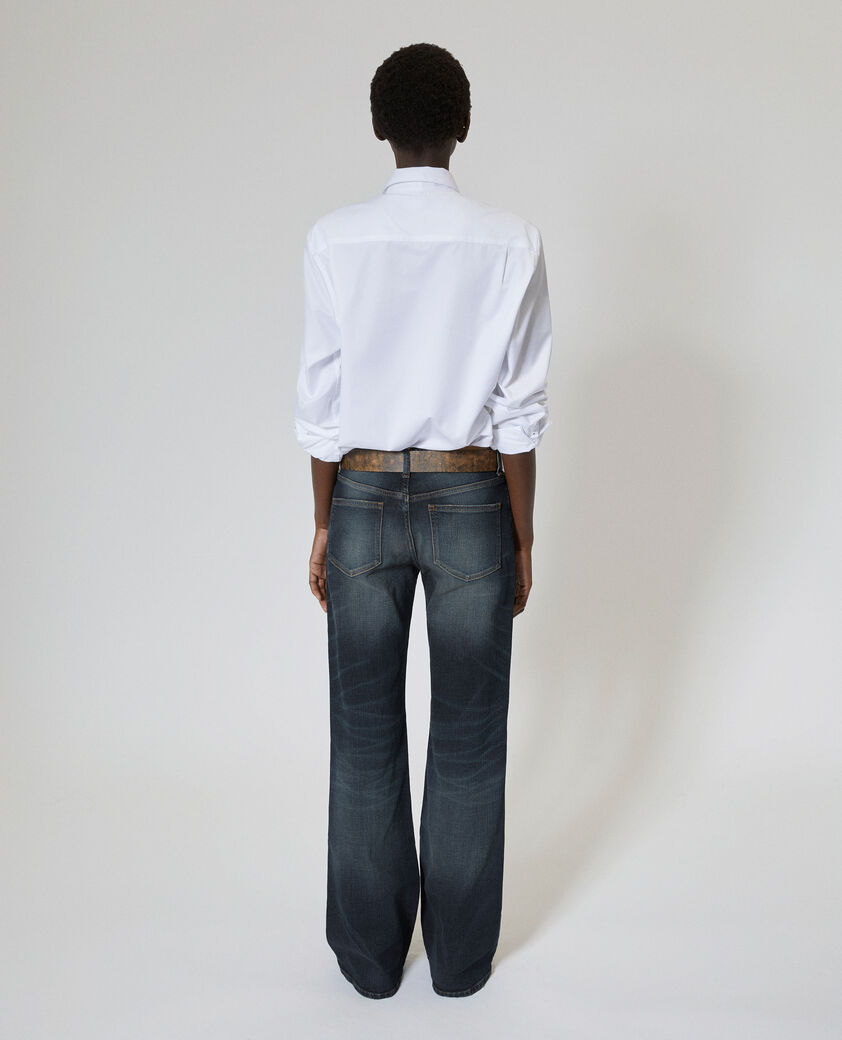 The Kooples FEMME MEDIUM BLUE jean bootcut avec abrasions bleu