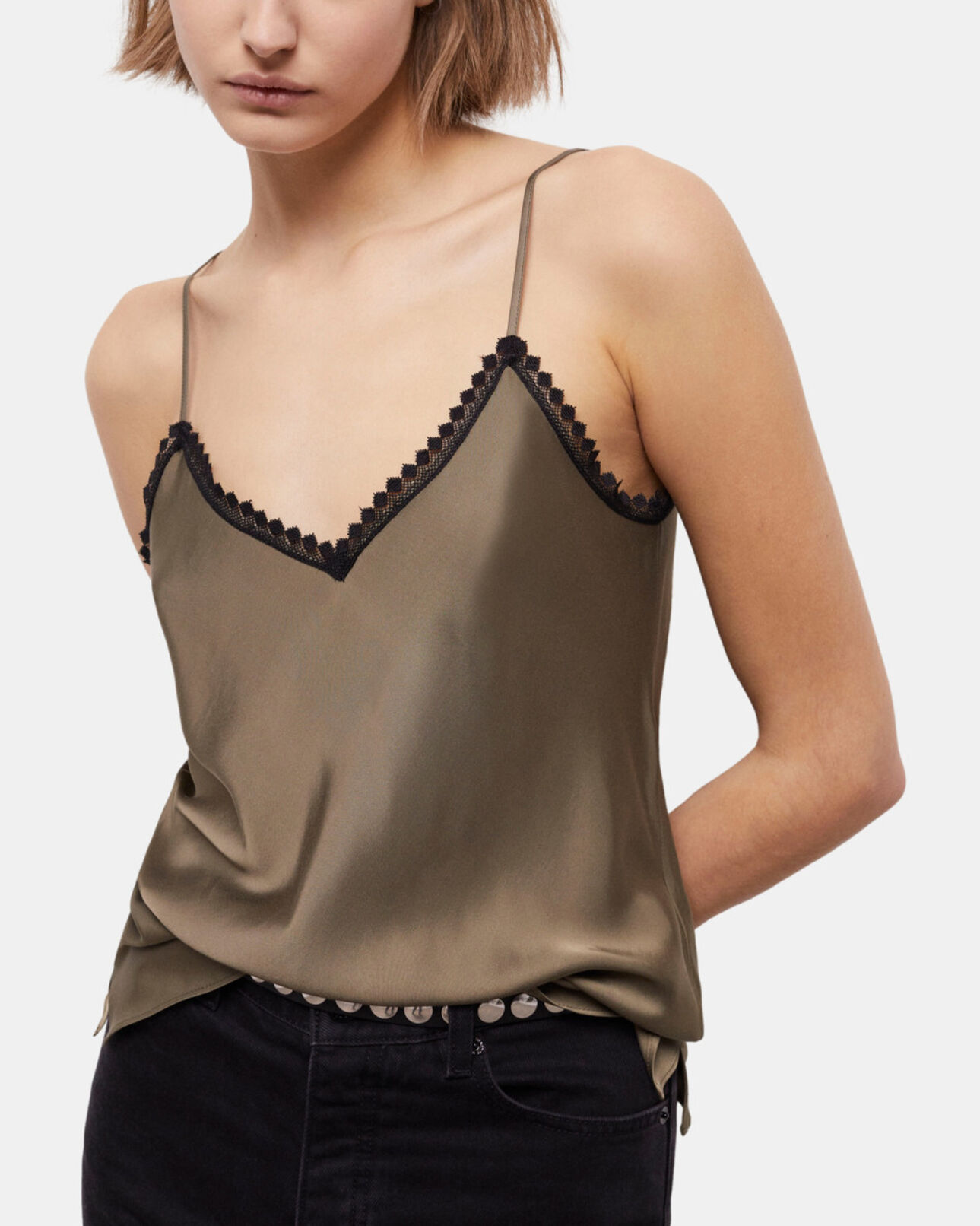 The Kooples DAMEN ALGUE trägerhemd in khaki