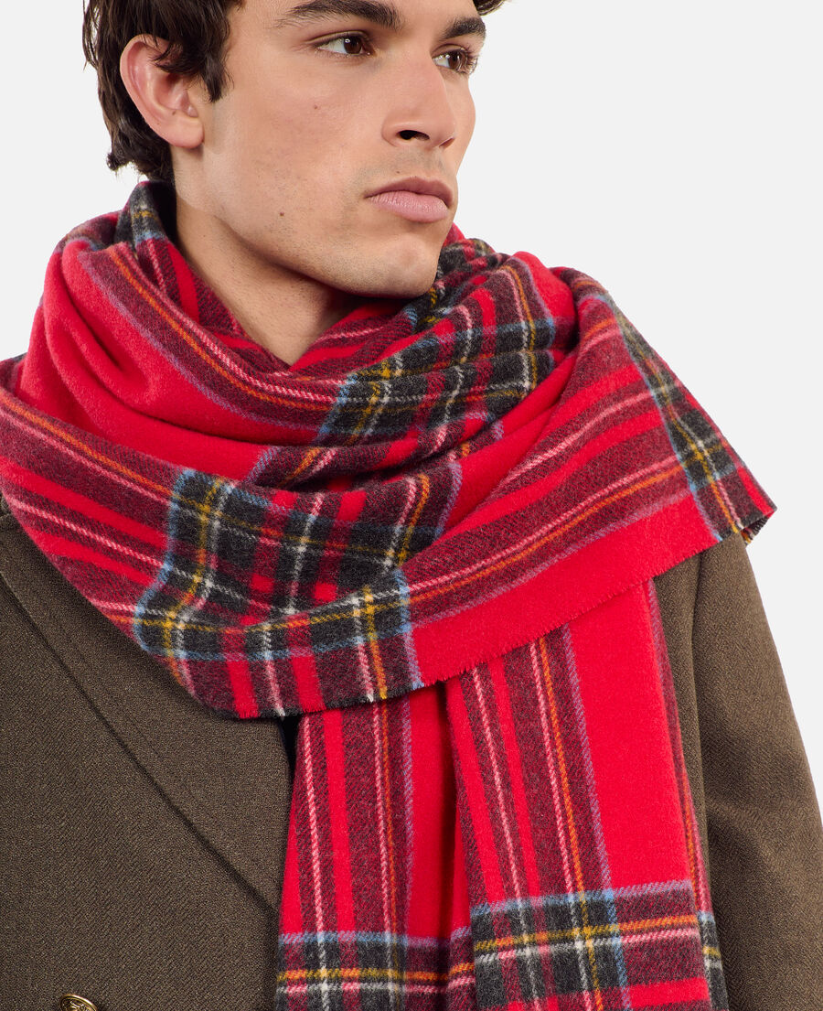 The Kooples M RED checked wool scarf
