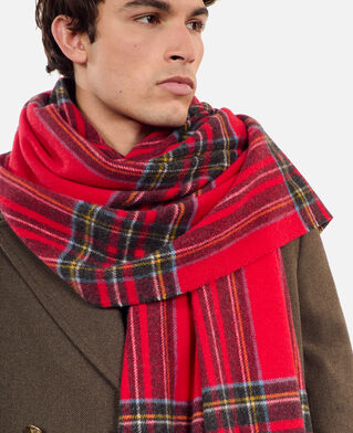 The Kooples M RED checked wool scarf
