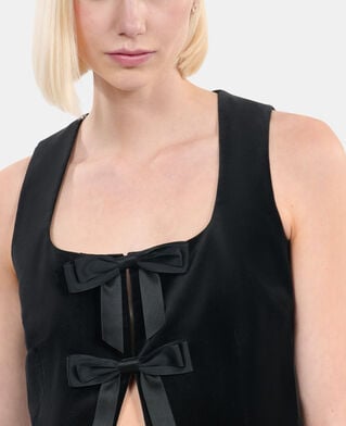 The Kooples WOMEN BLACK black velvet top 