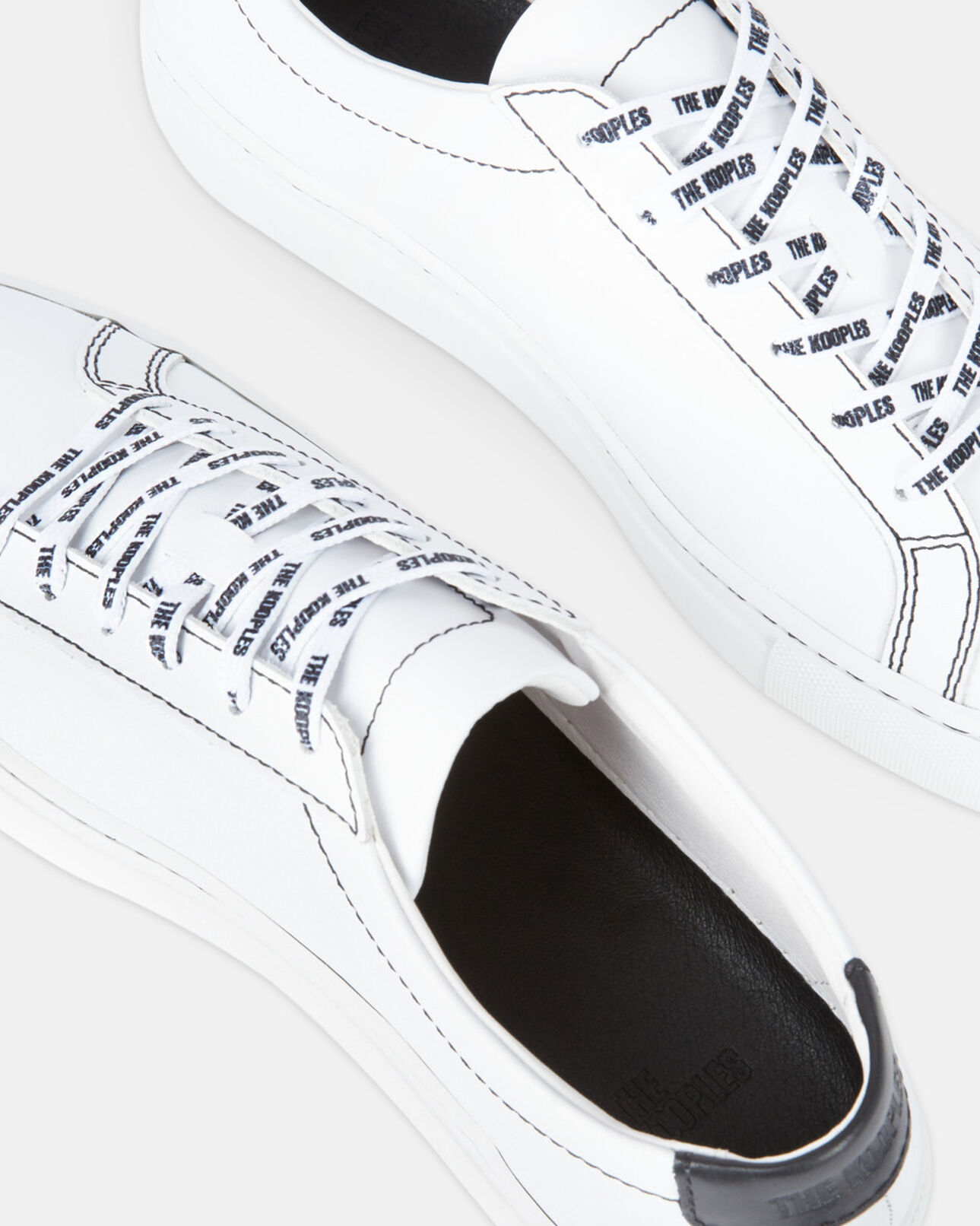 The Kooples FEMME WHITE baskets en cuir blanches