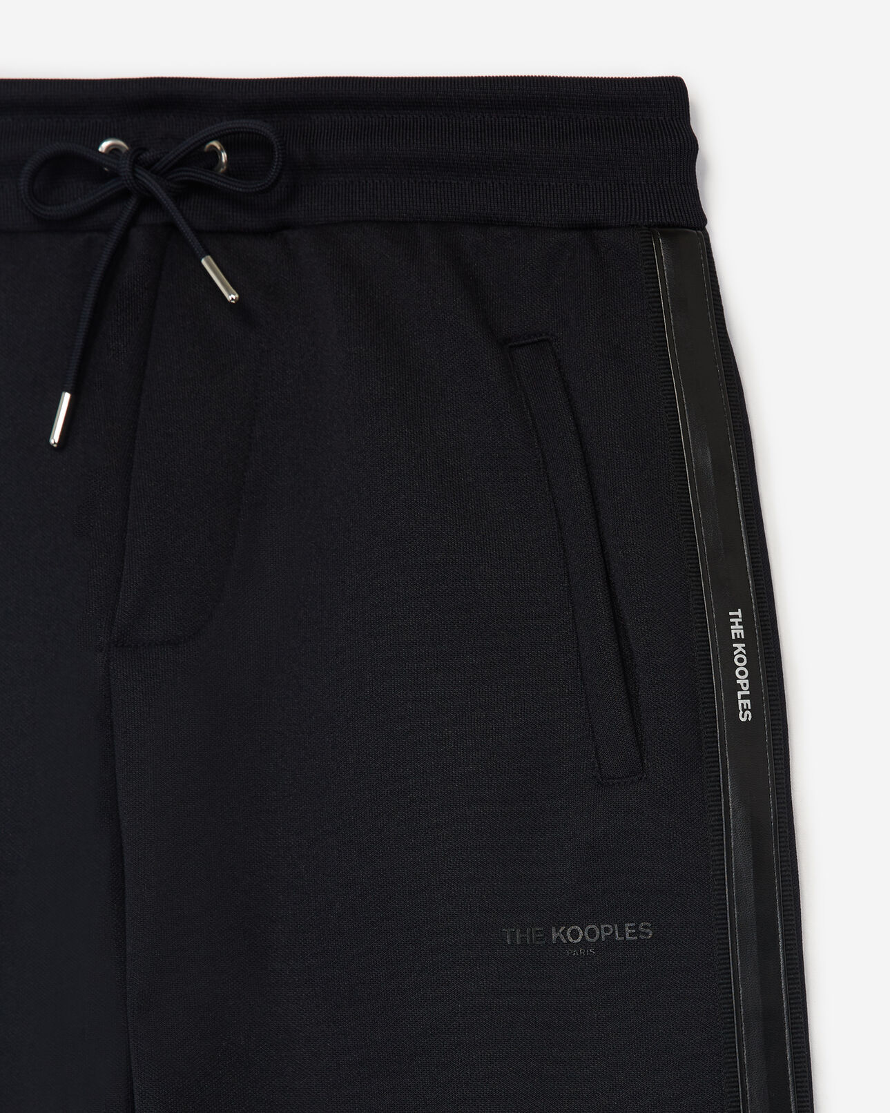 The Kooples HERREN NAVY marineblaue jogginghose mit weißen streifen
