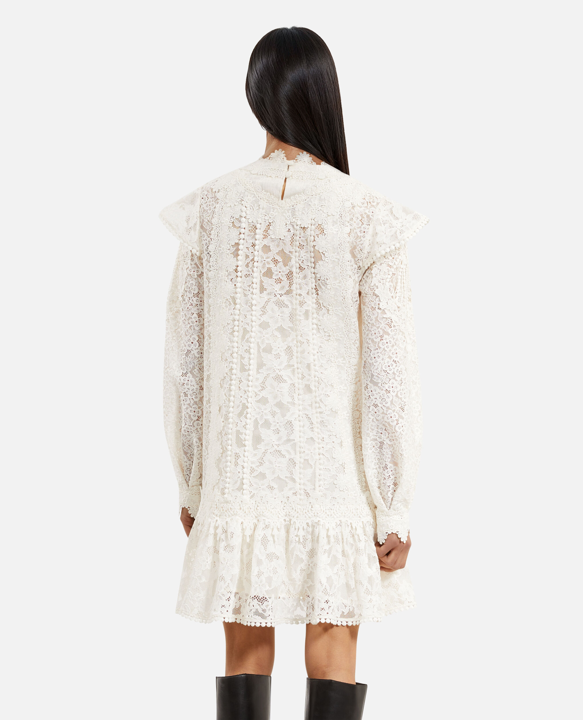 Short ecru lace dress, ECRU, hi-res image number null