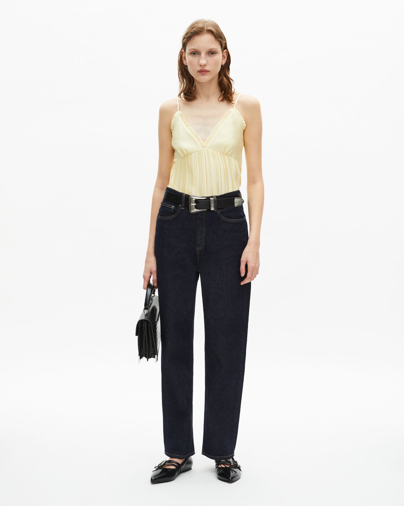 The Kooples FEMME YELLOW caraco plissé jaune