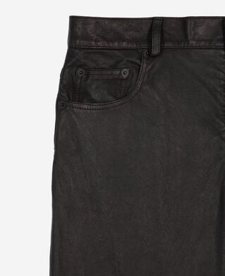 The Kooples MEN BLACK black leather slim-fit pants