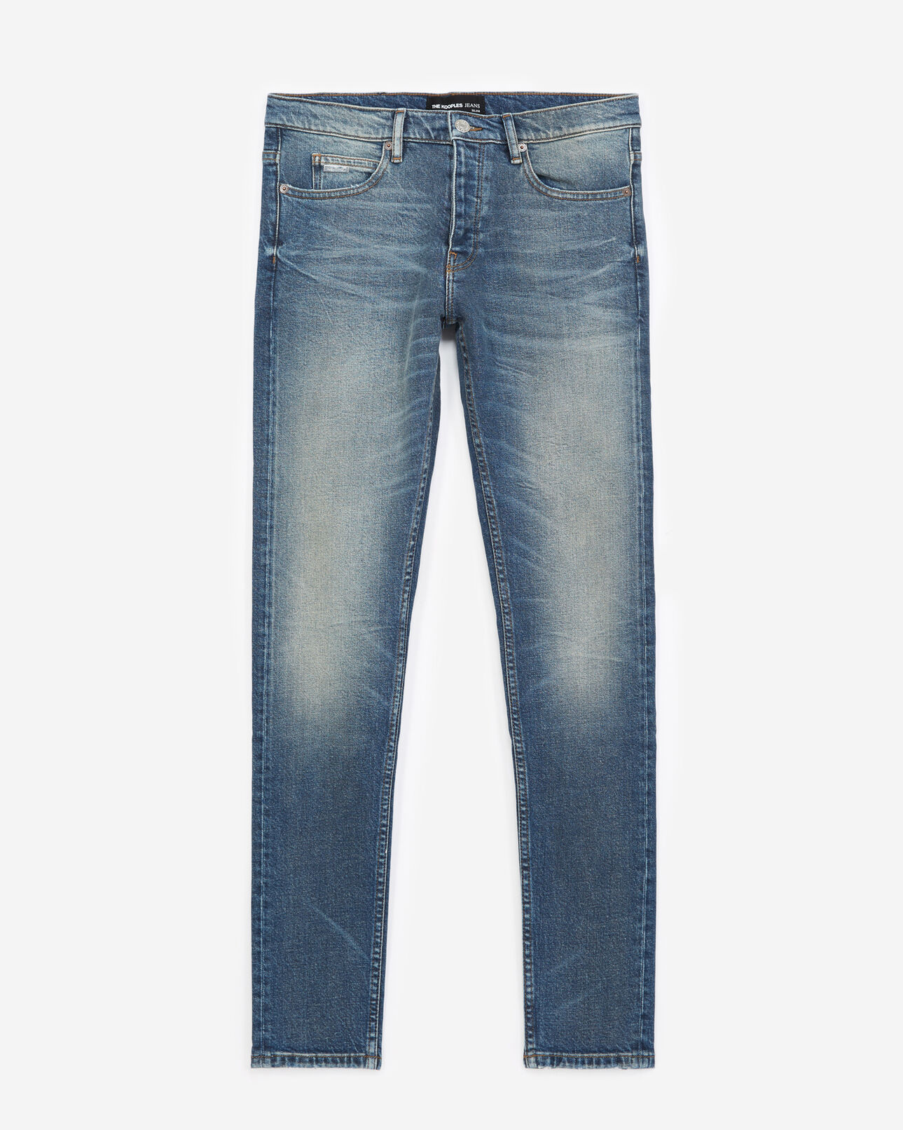 The Kooples HERREN BLUE DENIM blaue schmal geschnittene jeans