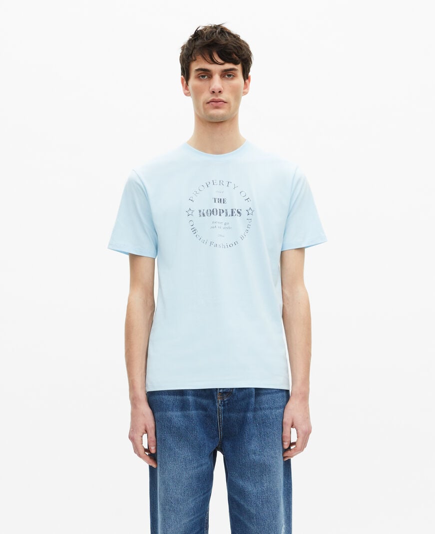 The Kooples HOMME BABY BLUE t-shirt avec sérigraphie bleu clair