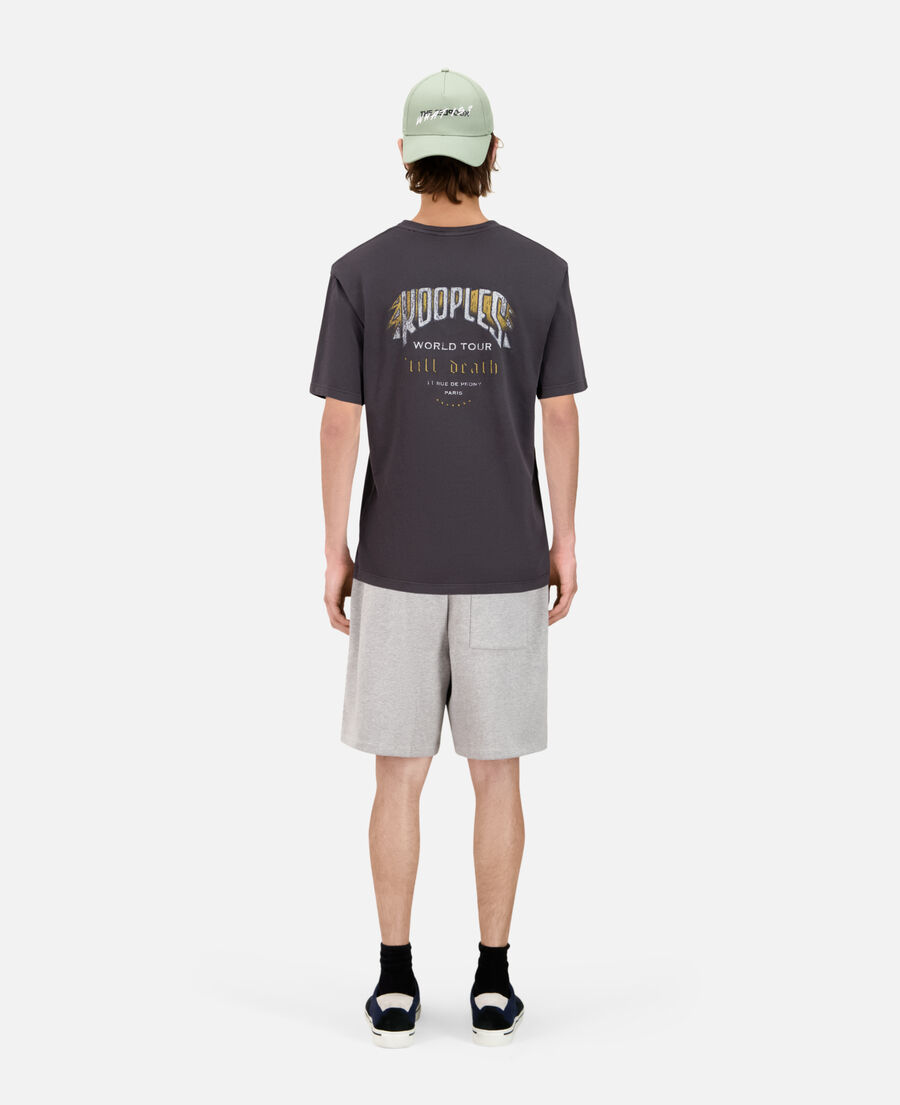 The Kooples MEN CARBONE carbon grey t-shirt with skull butterfly screen print