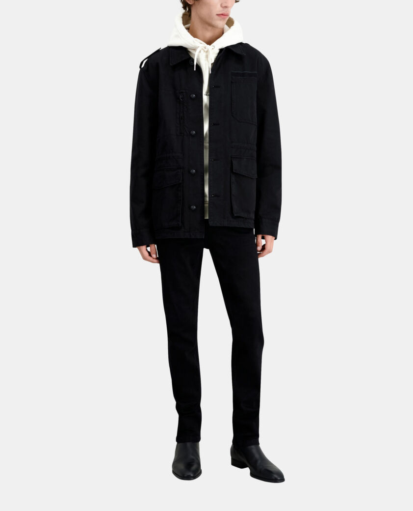 The Kooples HOMME BLACK veste worker noire en denim