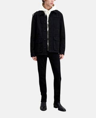 The Kooples HOMME BLACK veste worker noire en denim