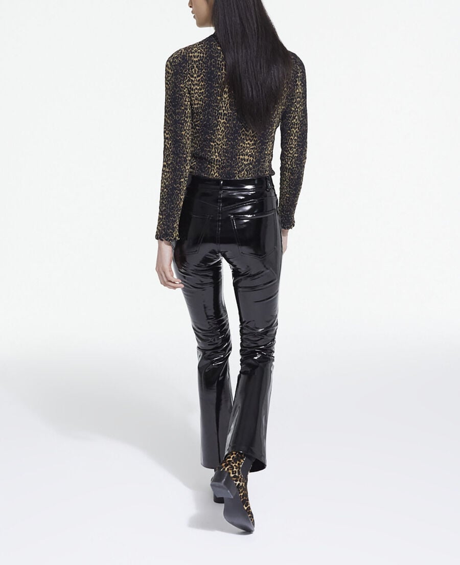 The Kooples MUJER BLACK vaqueros anchos de vinilo negros