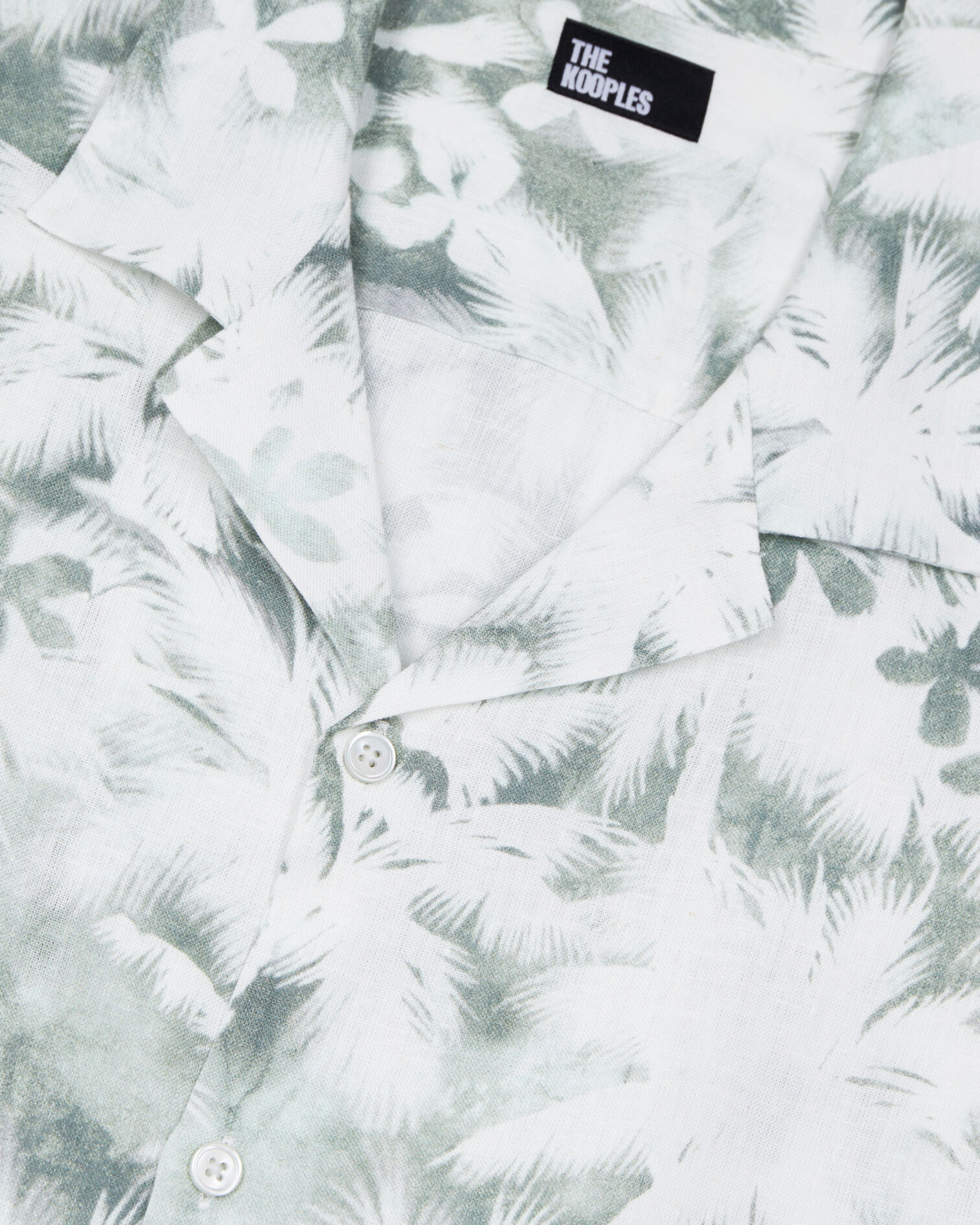 Chemise manches courtes avec palmiers vert, WHITE - KAKI, hi-res image number null