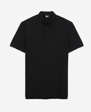 The Kooples H BLACK black cotton polo t-shirt