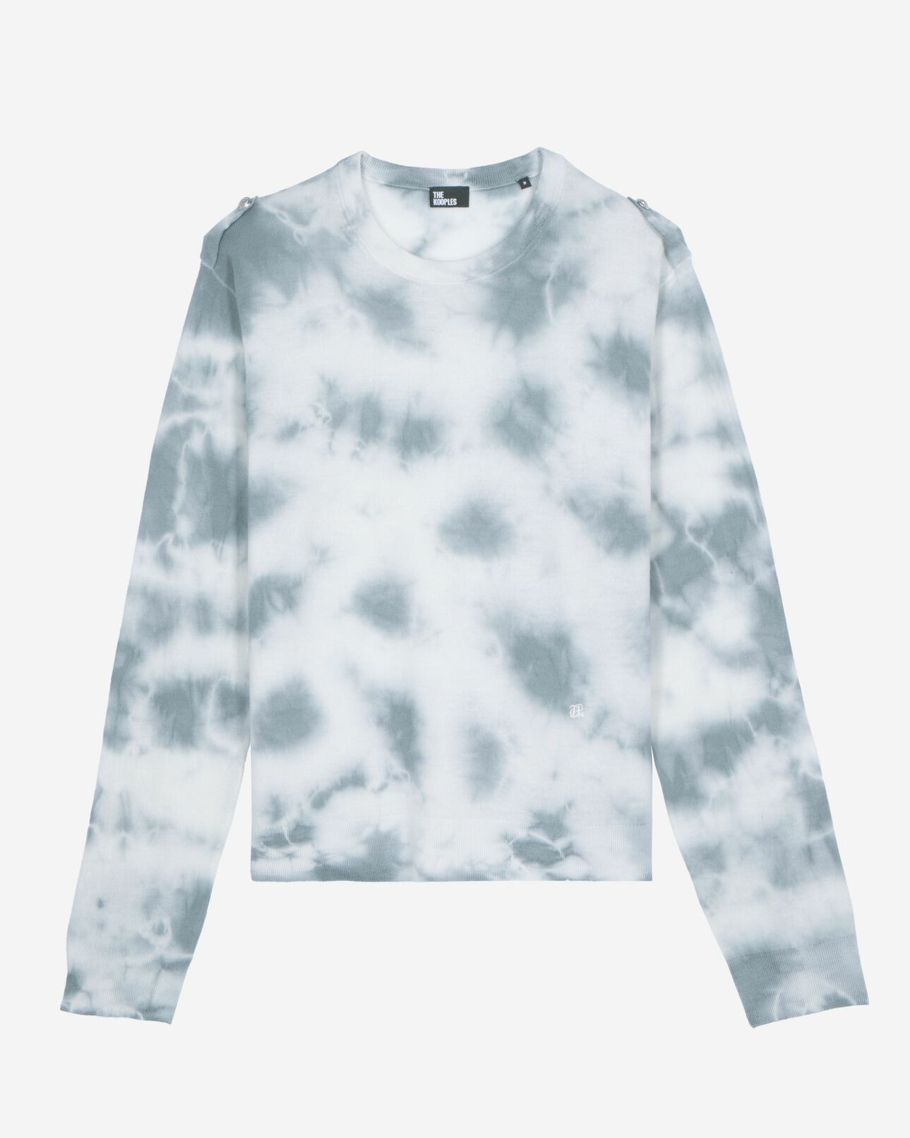 The Kooples HOMME LIGHT BLUE/WHITE pull en laine mérinos tie and dye bleu