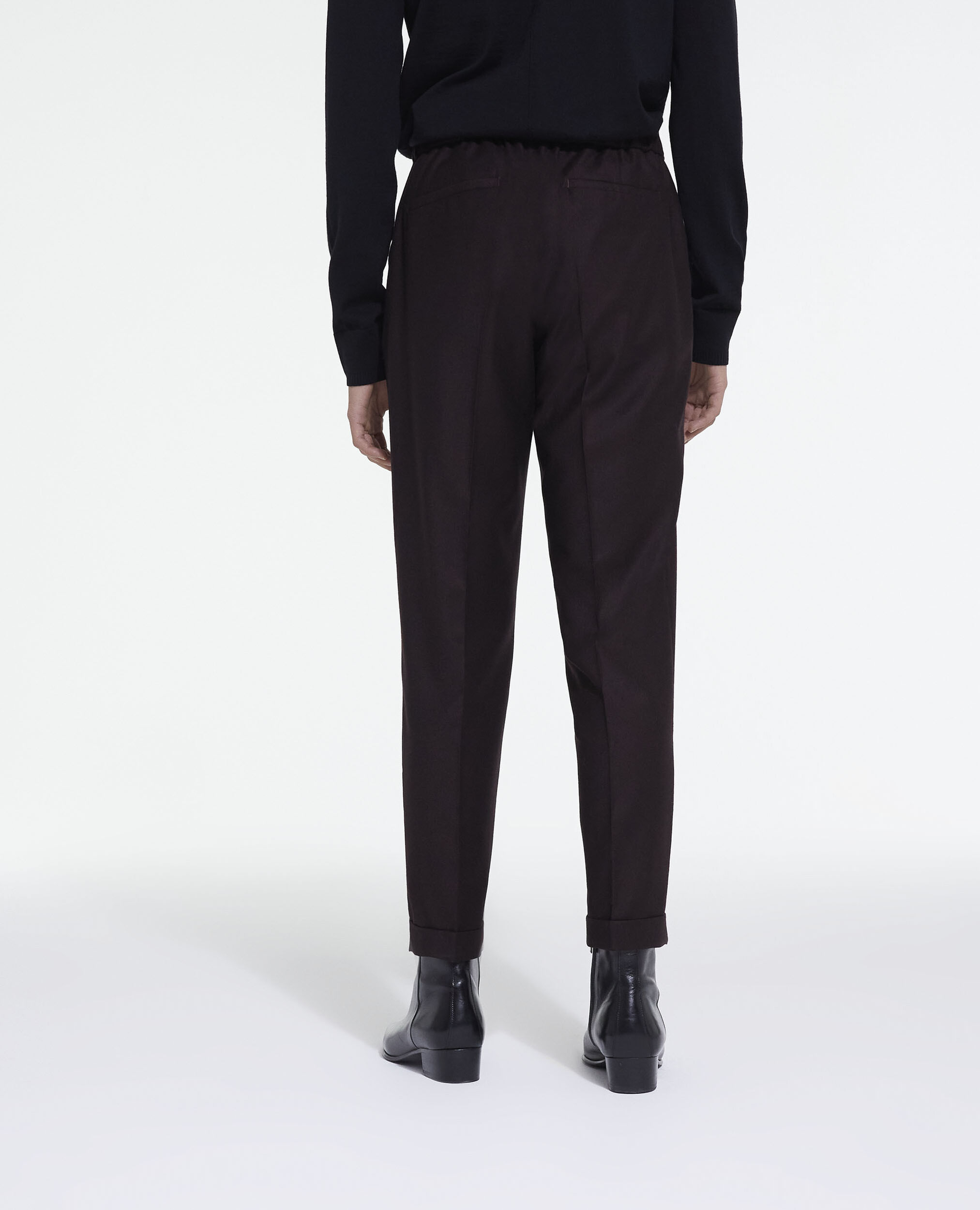 Burgundy wool suit pants, BURGUNDY, hi-res image number null