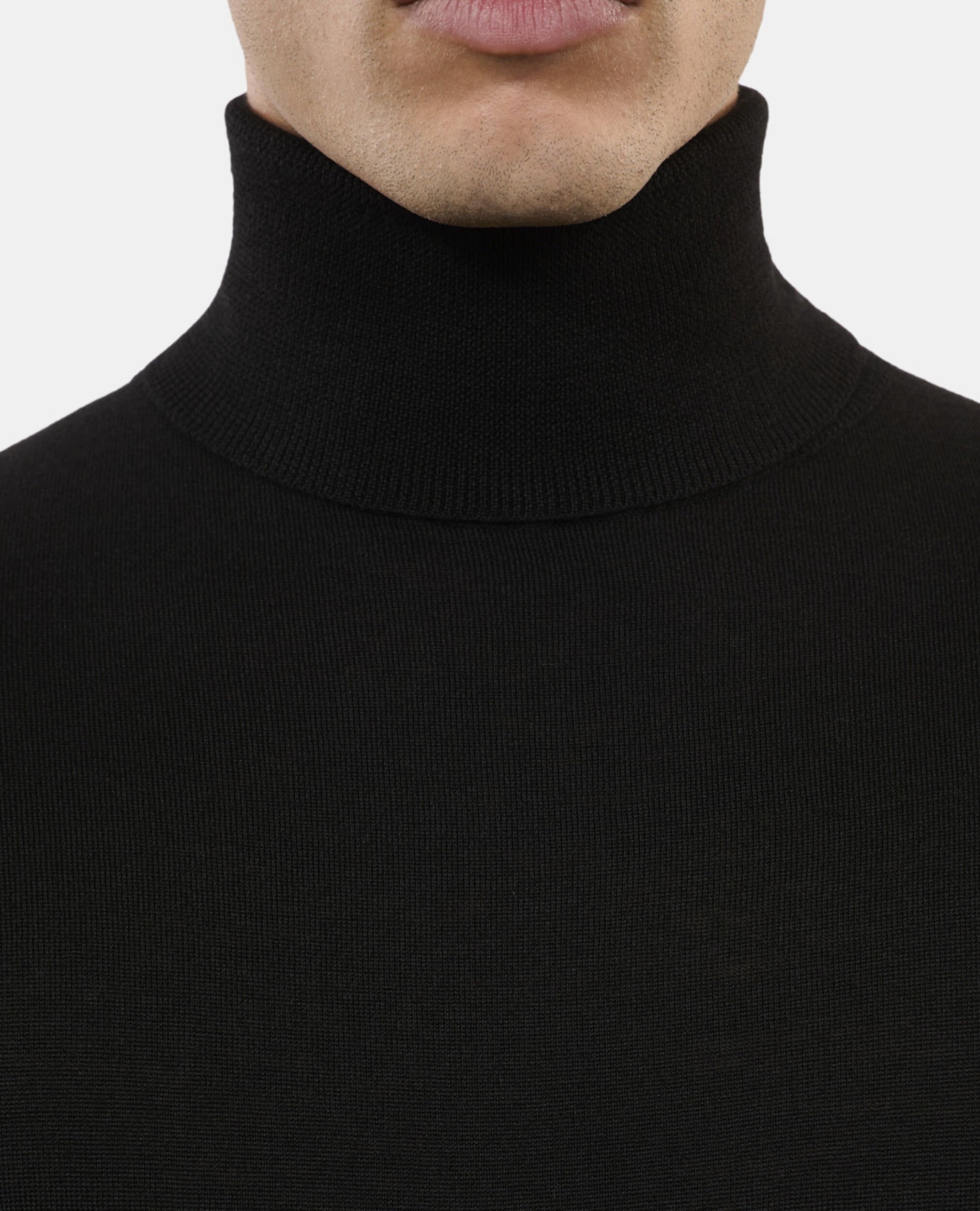 Black wool sweater, BLACK, hi-res image number null