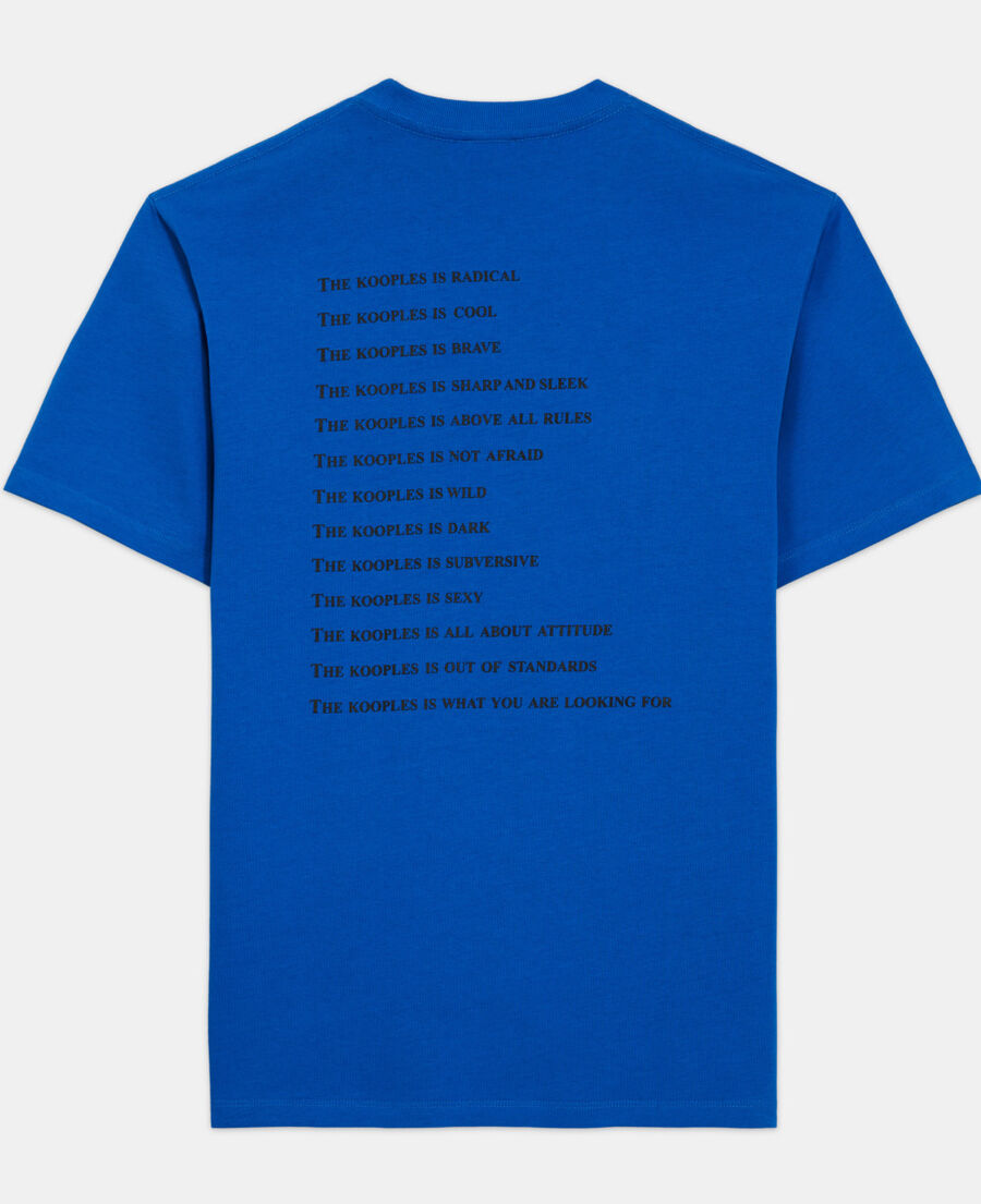 blaues t-shirt mit what is-schriftzug