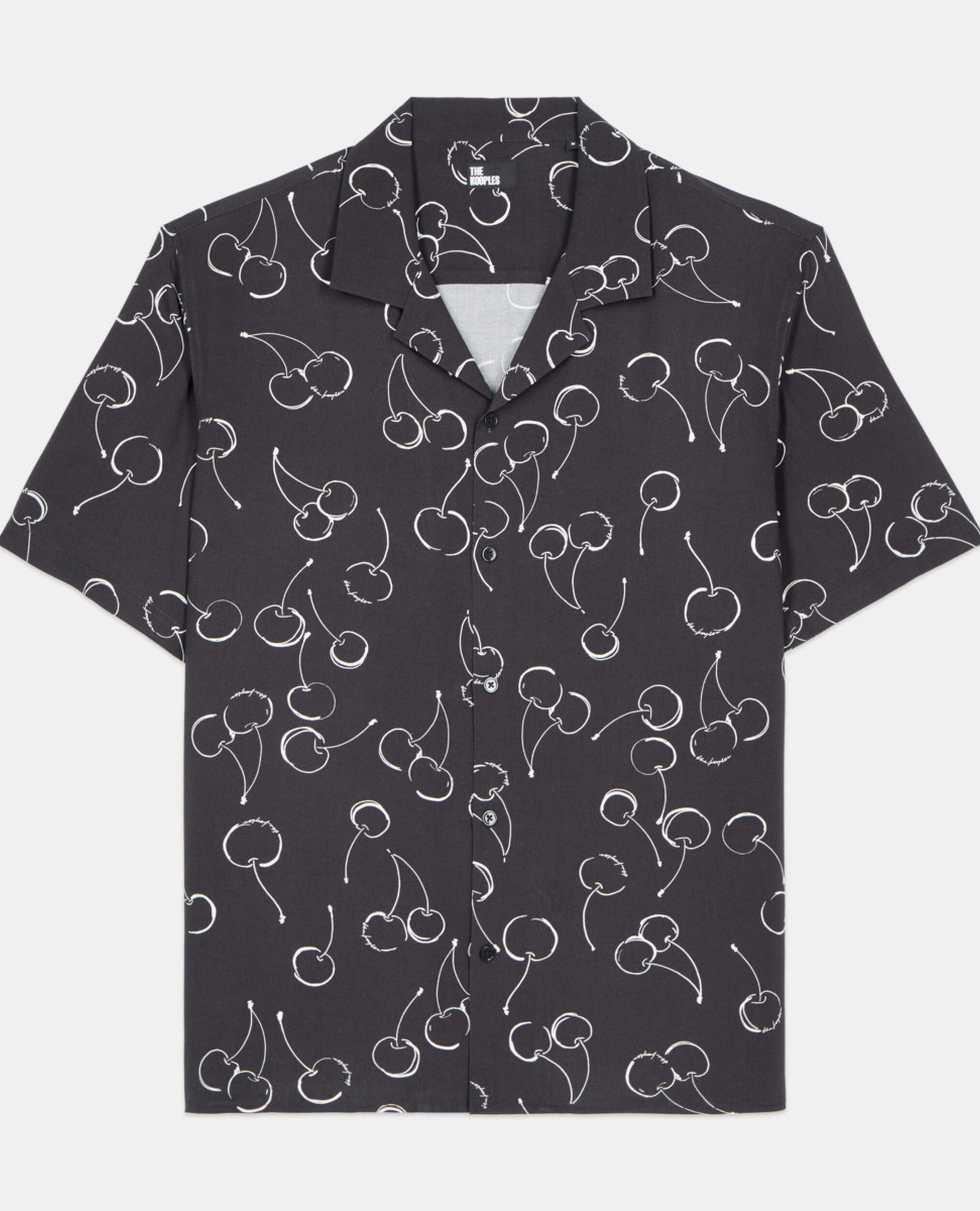 Chemise manches courtes avec imprimé cerise, BLACK, hi-res image number null