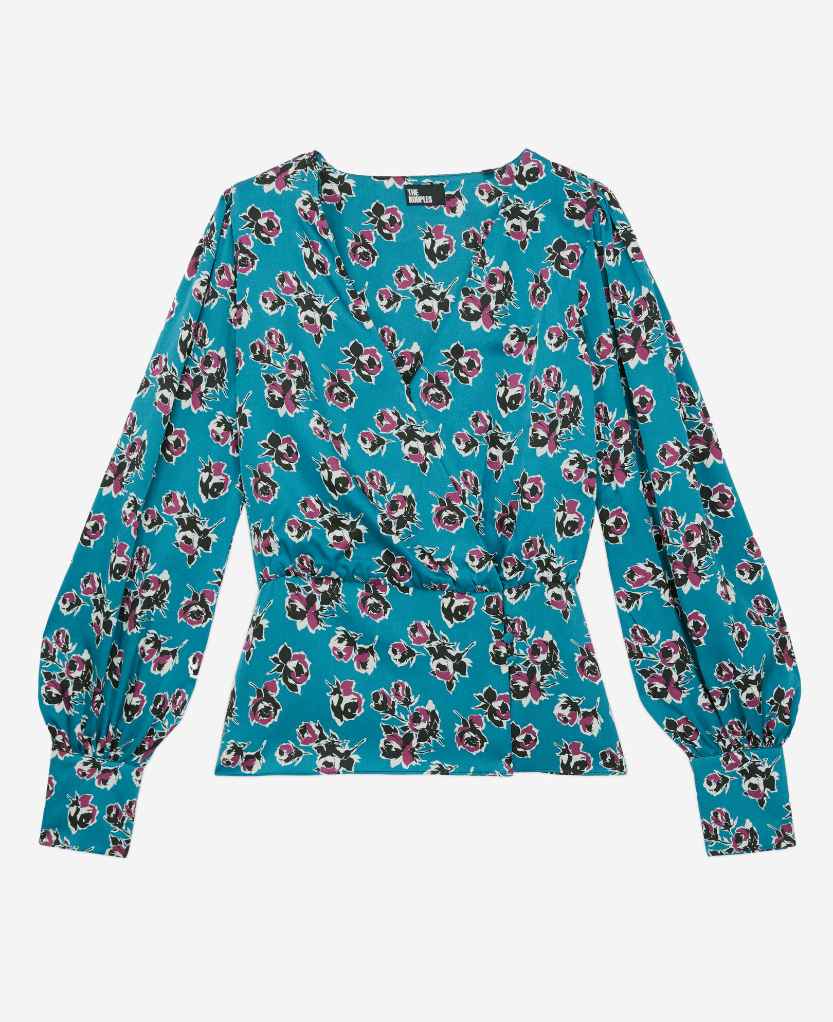 The Kooples FEMME PINK - BLUE top croisé imprimé