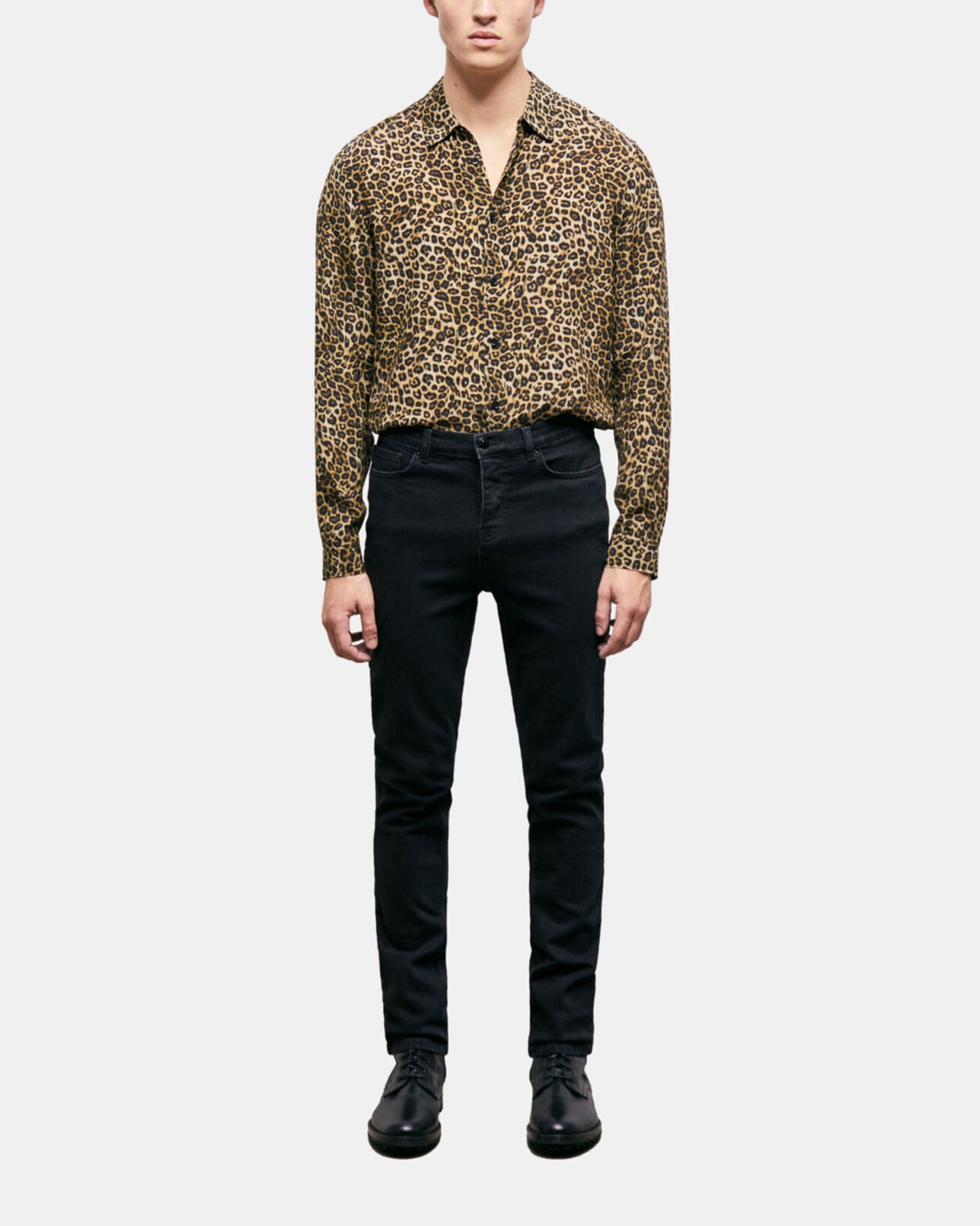 The Kooples HOMME BLACK WASHED jean slim noir