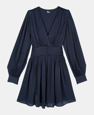 The Kooples F DARK NAVY navy blue crinckle short dress