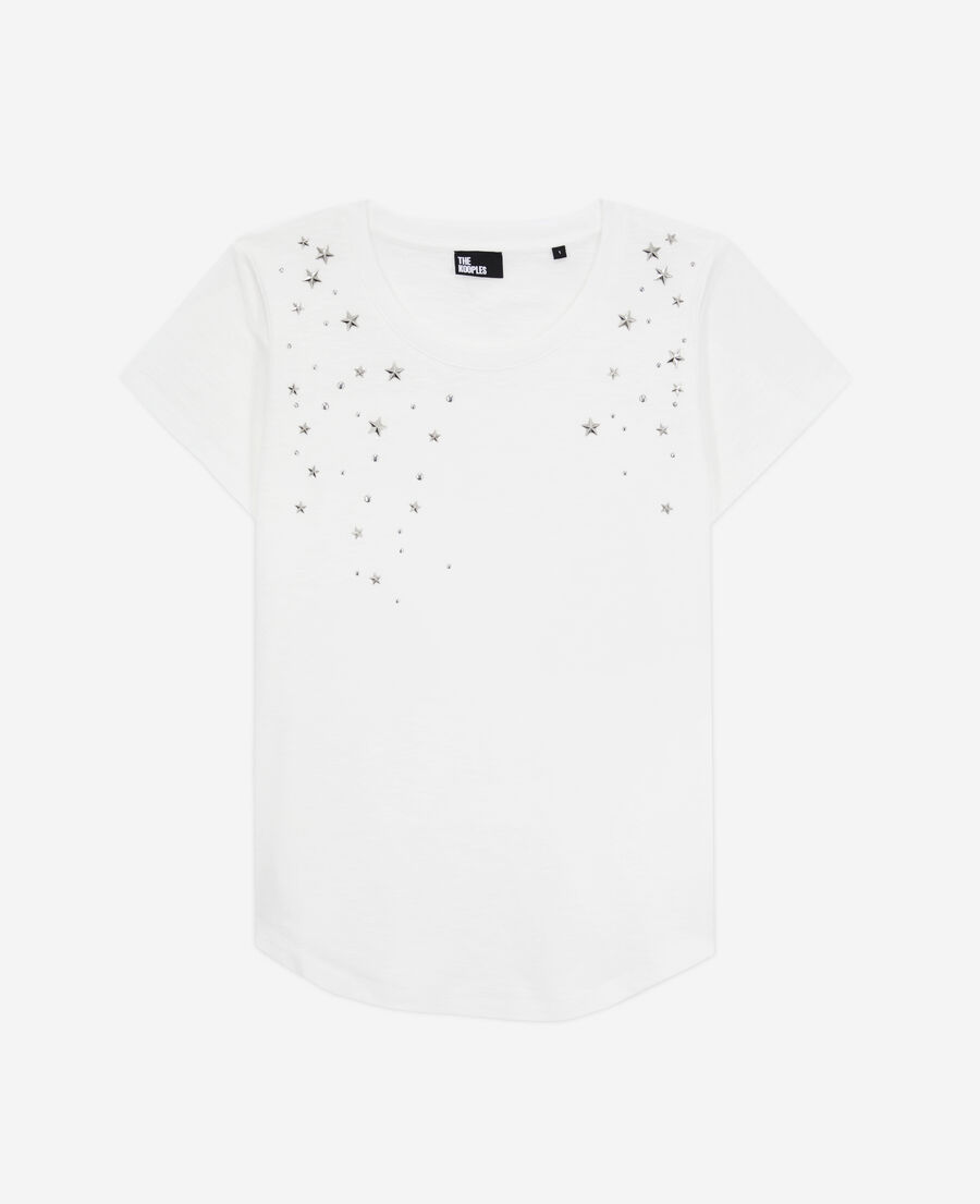 women's white t-shirt with stars