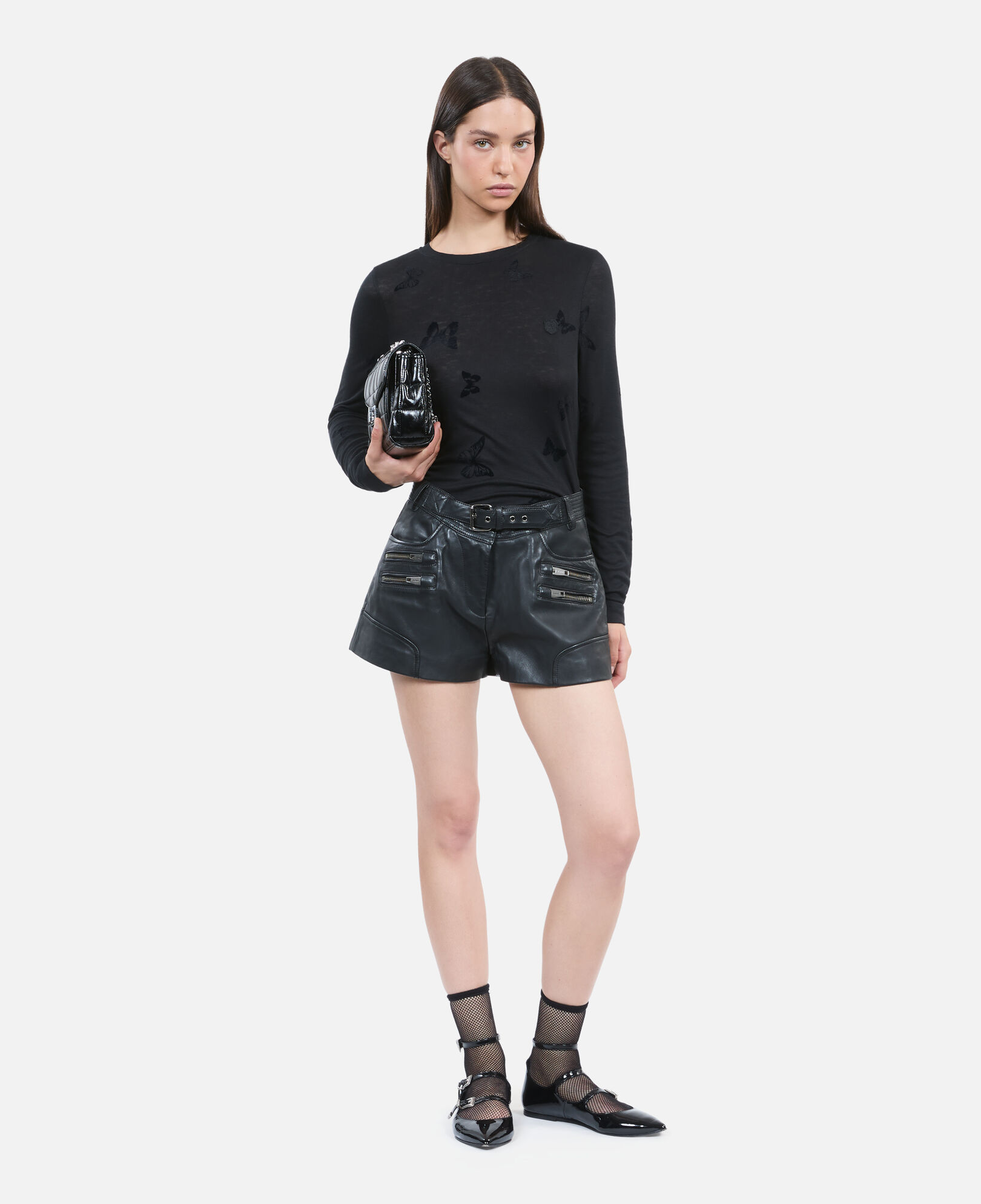 The Kooples WOMEN BLACK black long-sleeved t-shirt