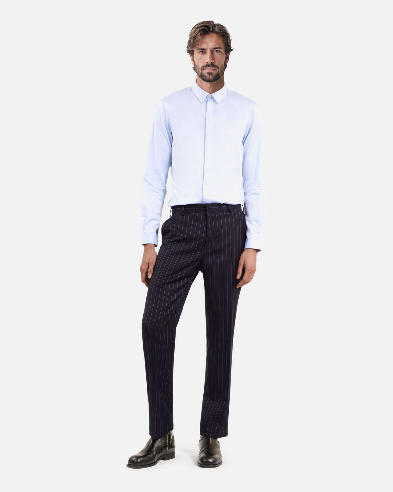 The Kooples MEN DARK NAVY blue pinstripe suit pants