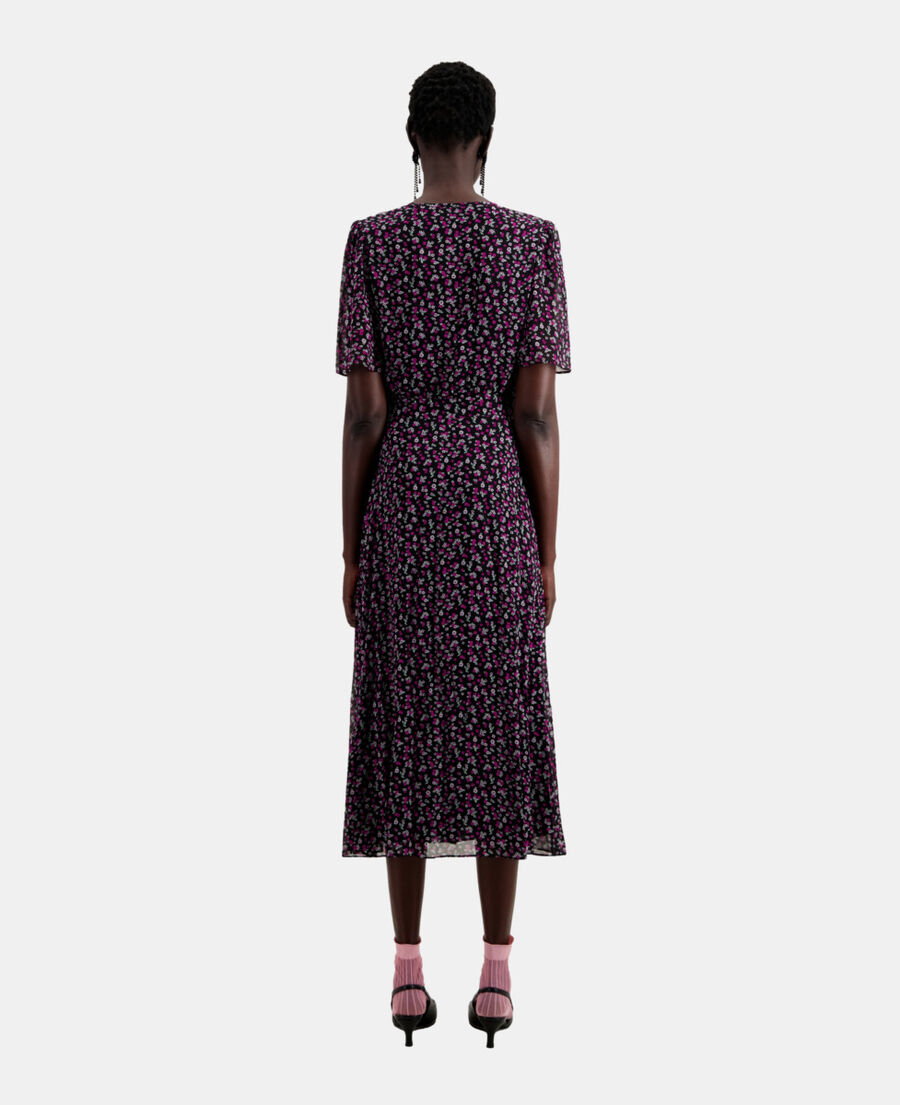 long printed wrap dress