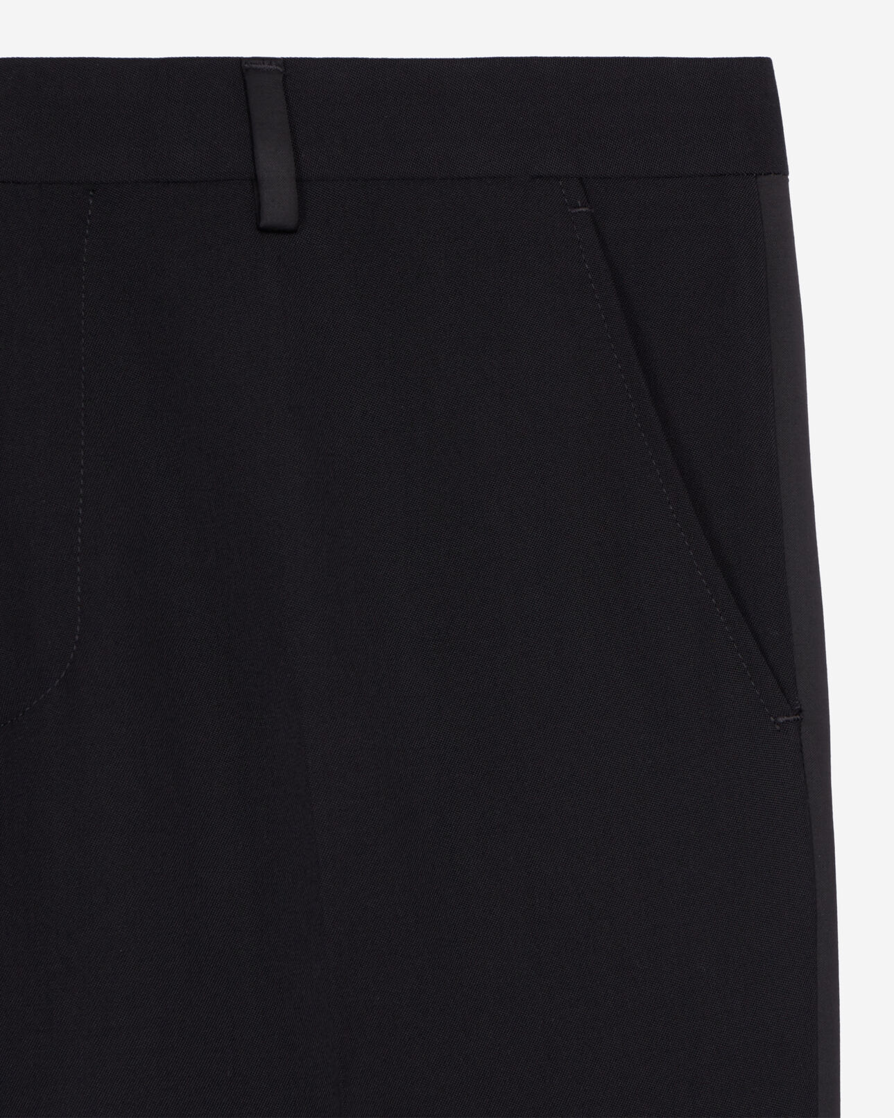 The Kooples MEN BLACK black tuxedo trousers with satin details straight cut