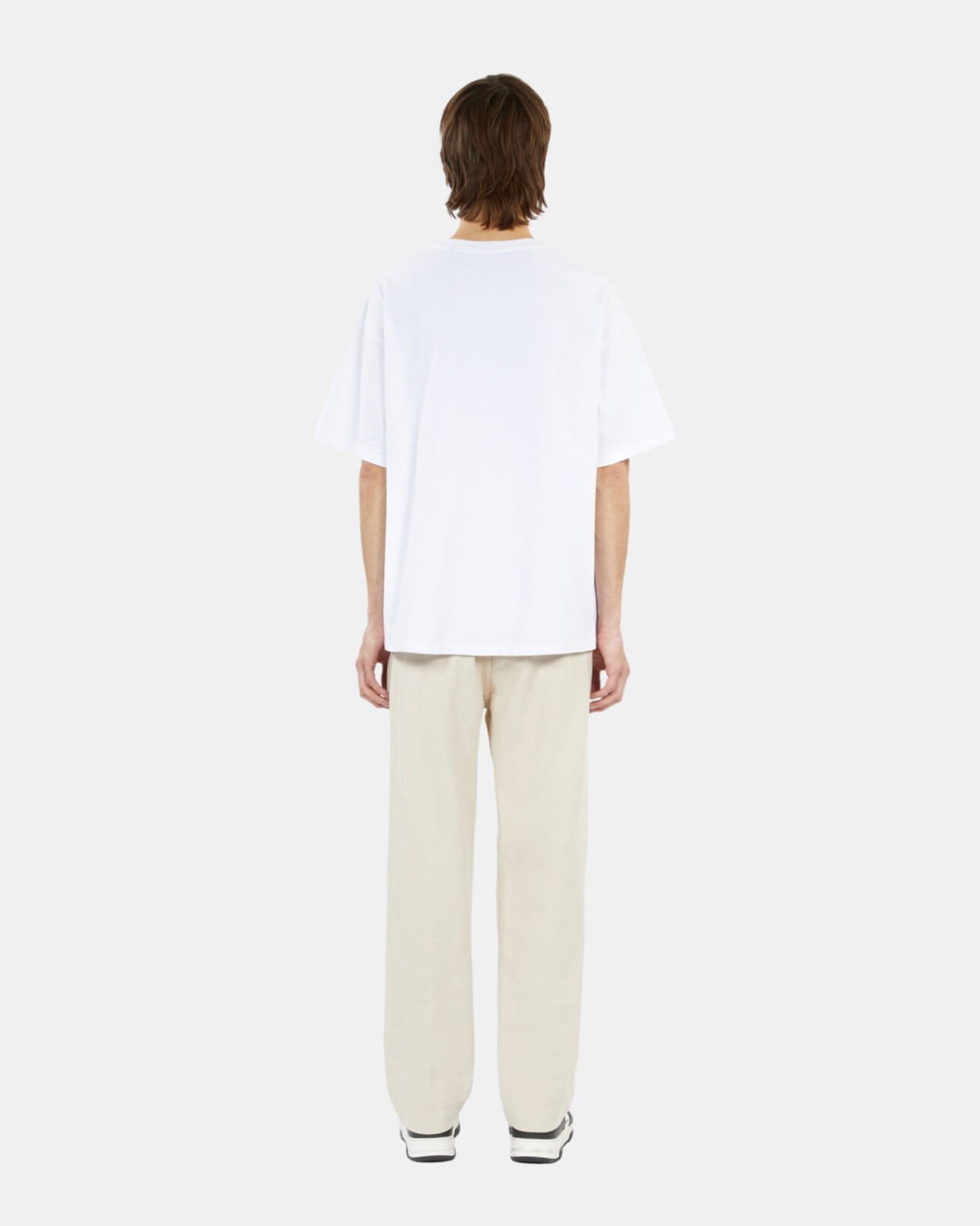 The Kooples MEN WHITE white t-shirt with logo embroidery