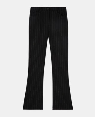 The Kooples F BLACK WHITE striped wool suit pants