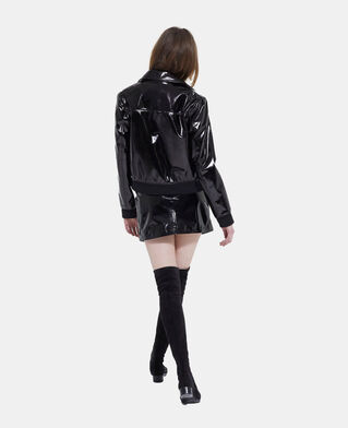 The Kooples F BLACK short black vinyl skirt