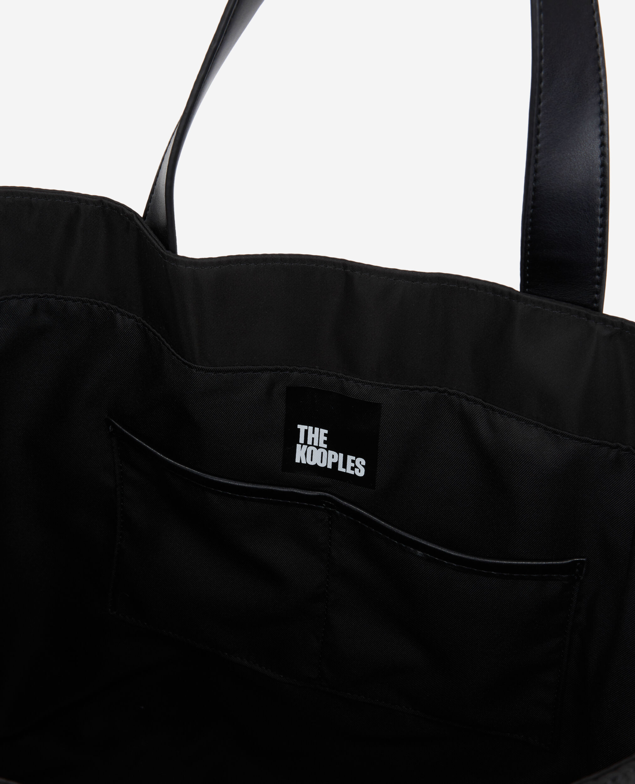 Large black tote bag with Tape logo The Kooples US