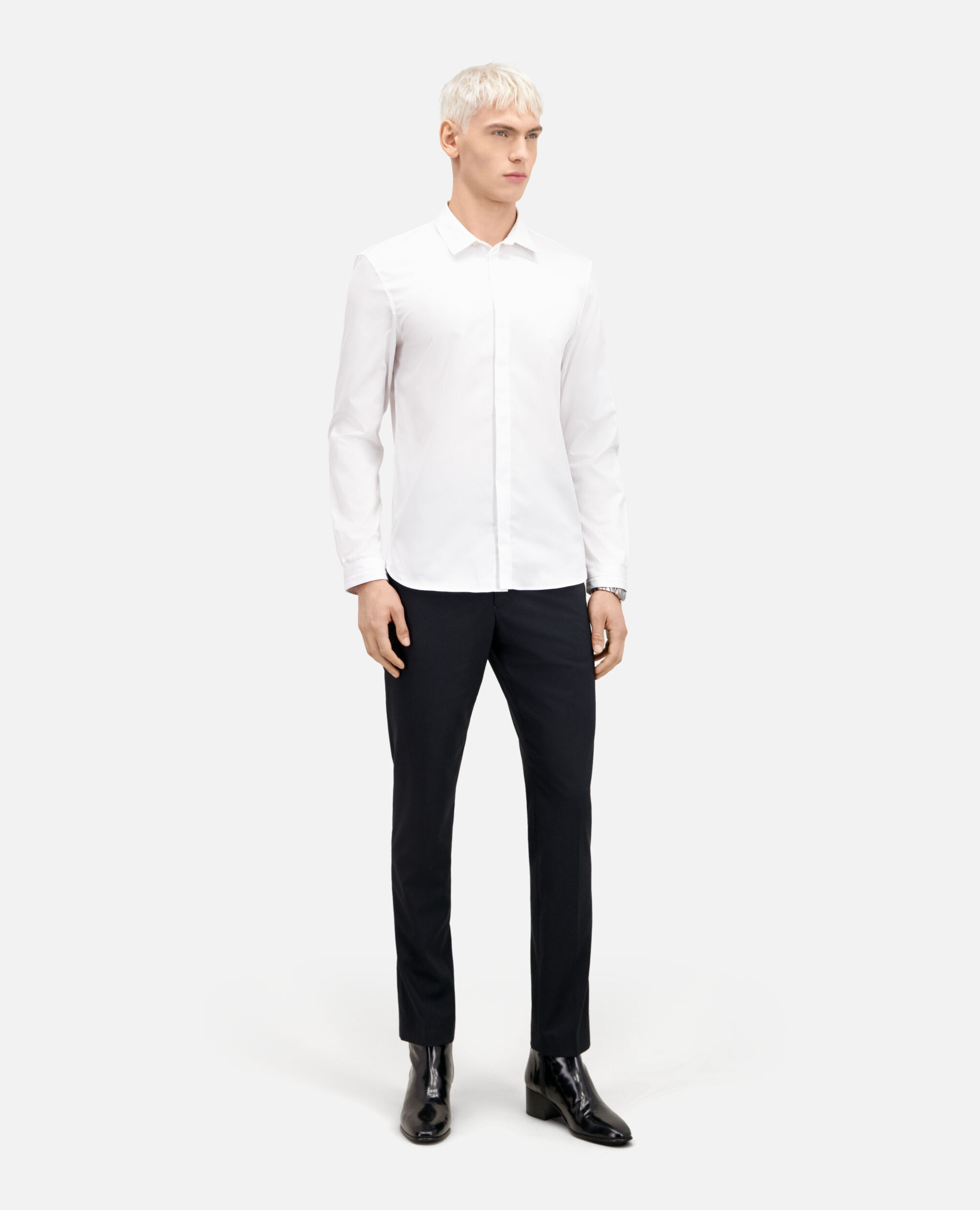 Chemise blanche en smart twill, WHITE, hi-res image number null