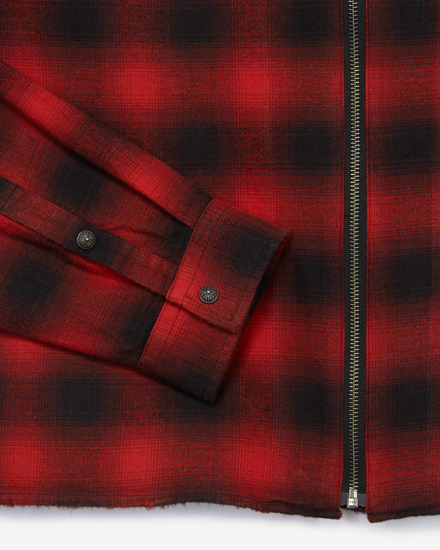 Zipped shirt with black and red check motif, RED / BLACK, hi-res image number null