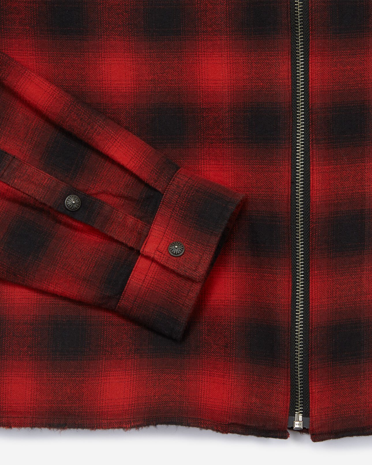 The Kooples HOMME RED / BLACK chemise à carreaux rouges et noirs zippée