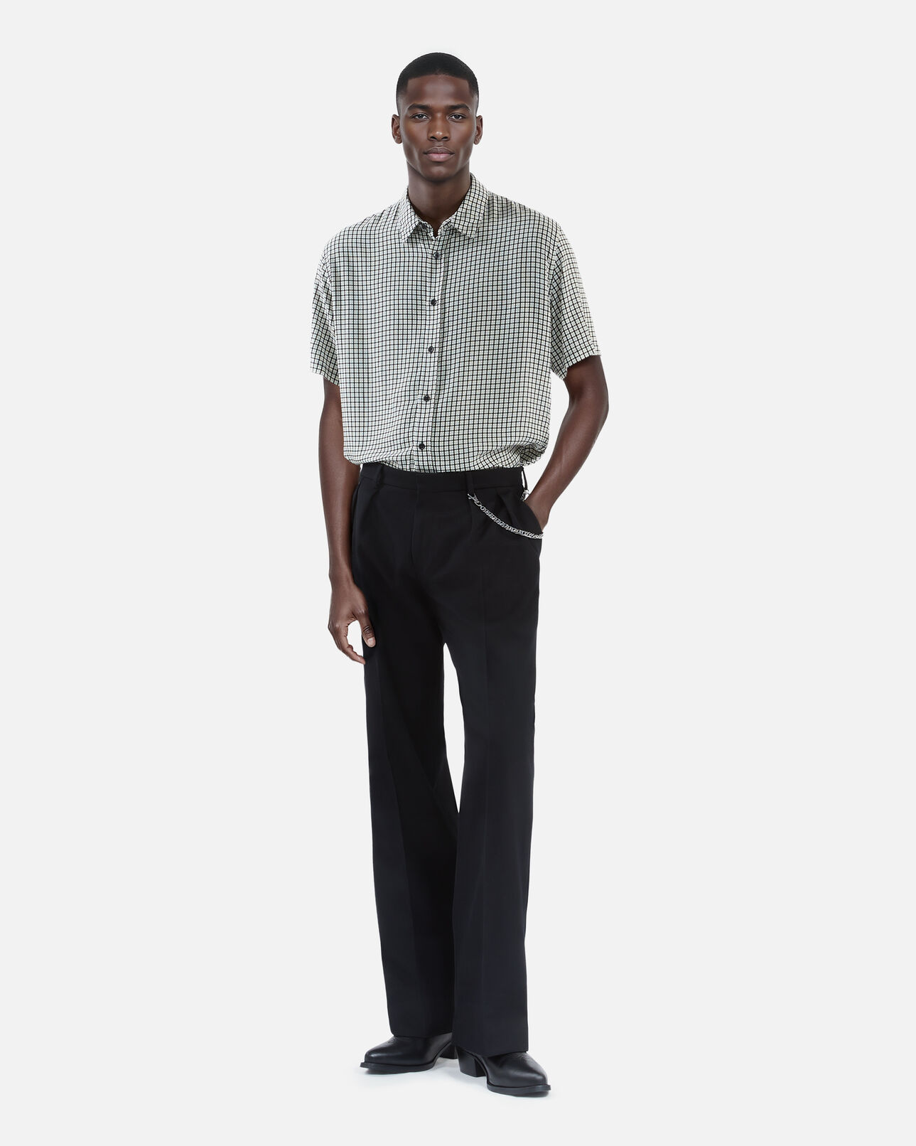 The Kooples HOMME BLACK WHITE chemise manches courtes imprimé fleuri