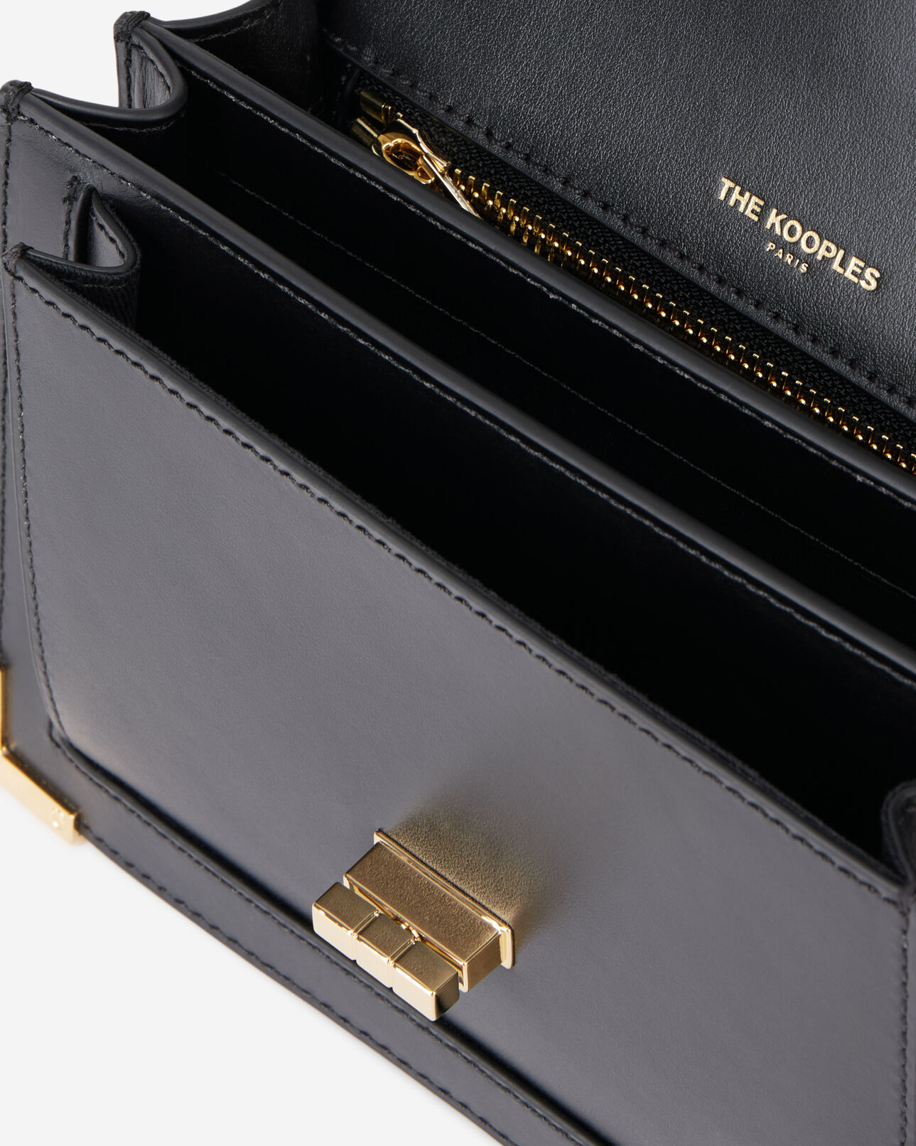 The Kooples MUJER BLACK emily bolso pequeño de cuero negro con pinchos