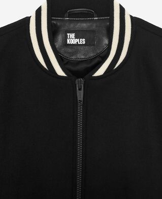 The Kooples H BLACK black varsity wool jacket