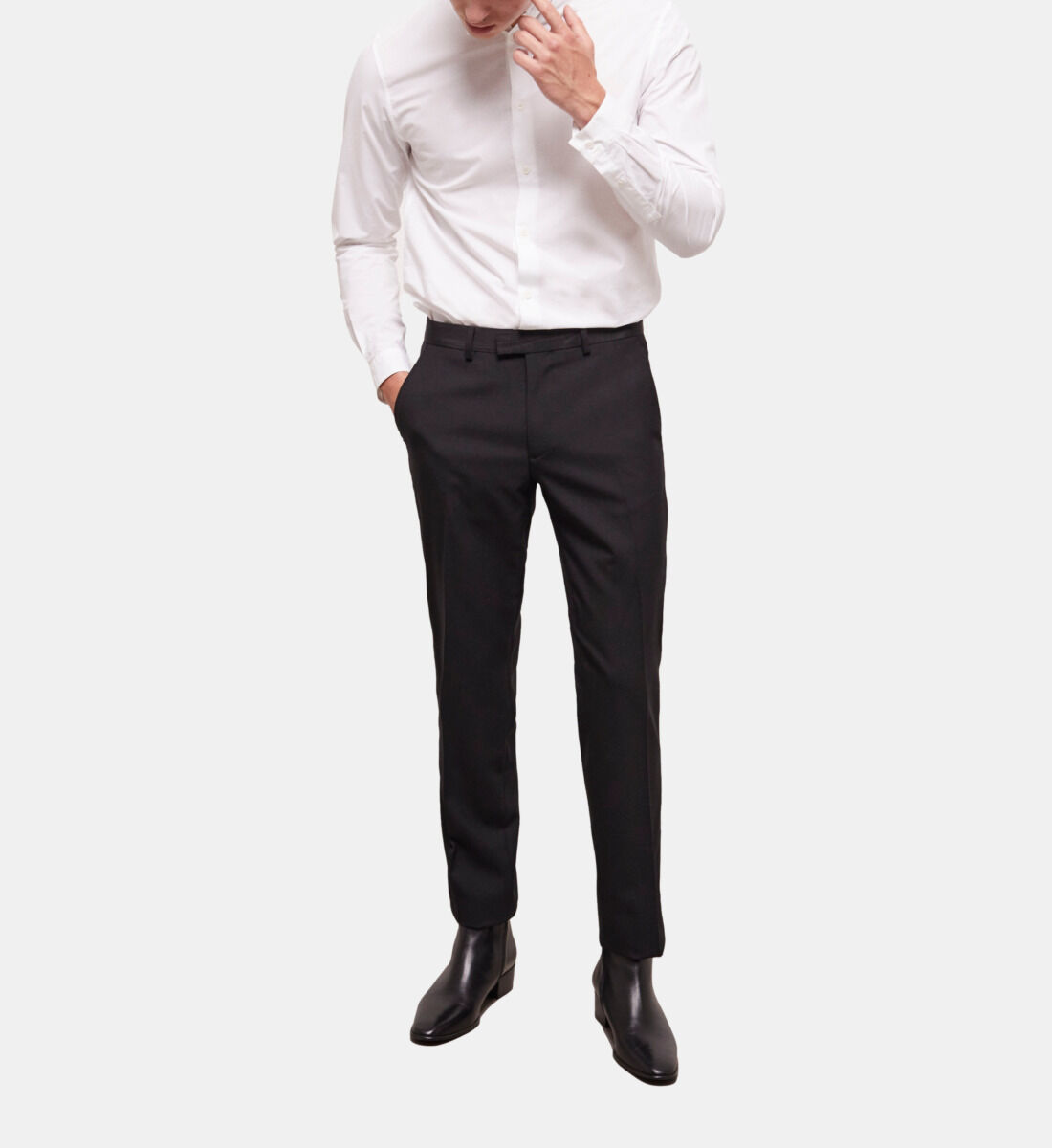 Black satin suit pants The Kooples UK