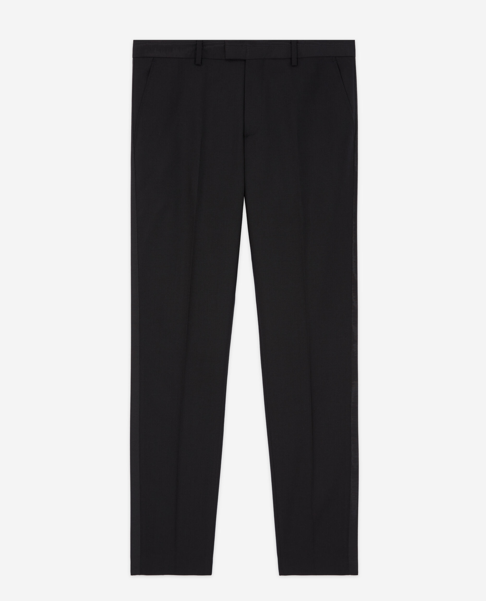 Schwarze Anzughose aus Satin, BLACK, hi-res image number null