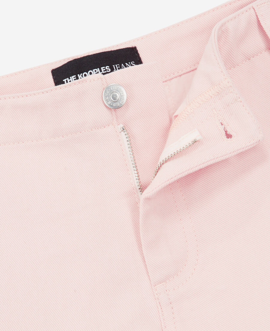 short rosa algodón biológico bolsillos cargo
