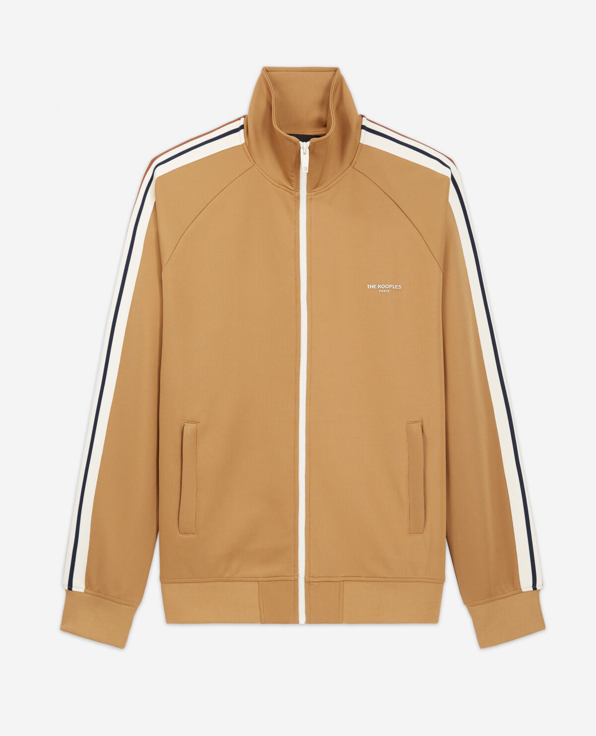 Camel technical sweatshirt with high neck The Kooples UK